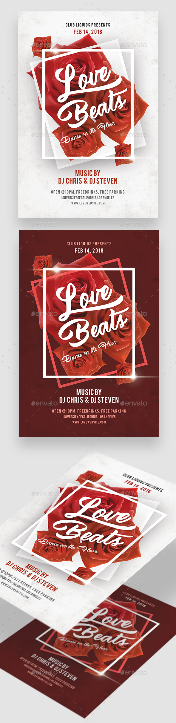 Love Beats Valentine Day Flyer - Clubs & Parties Events