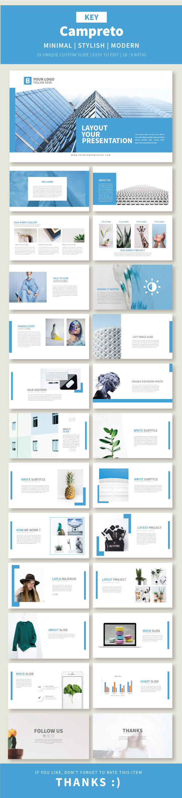 Campreto Keynote Template - Creative Keynote Templates