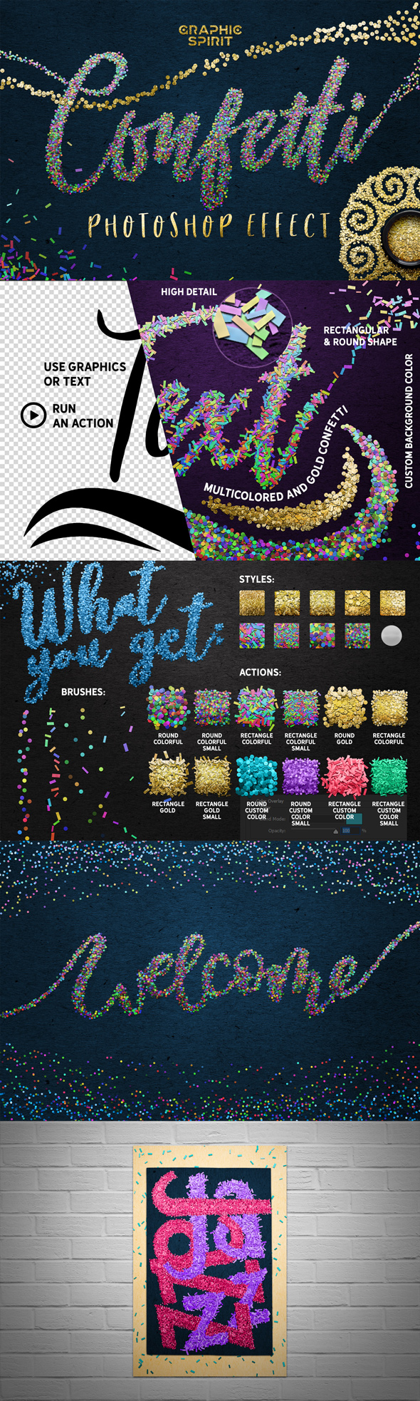 ✨ Confetti Effect for Photoshop - Text Effects Actions