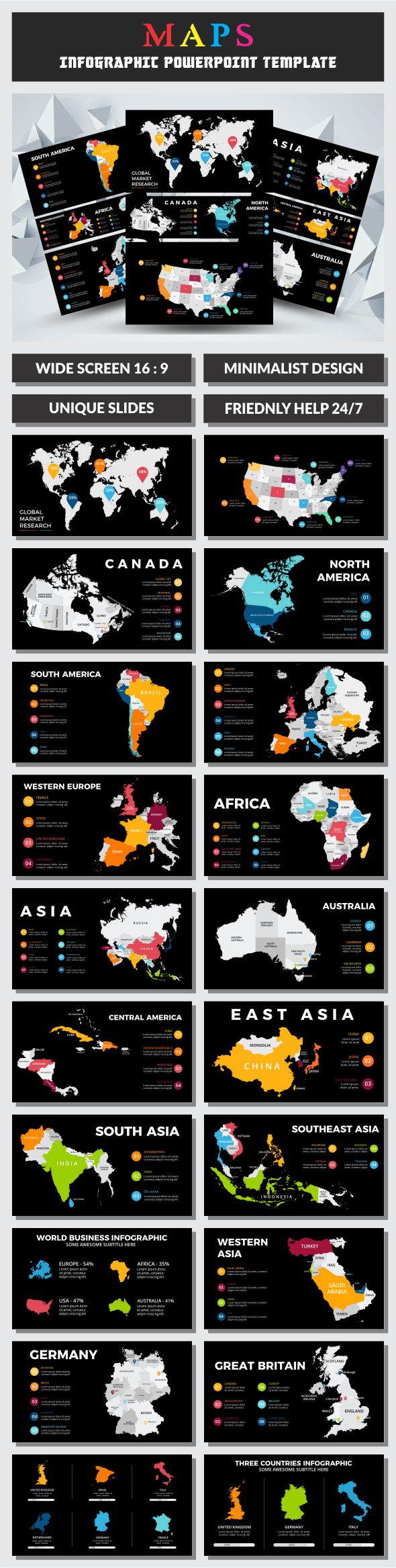Maps Infographic PowerPoint Template - PowerPoint Templates Presentation Templates