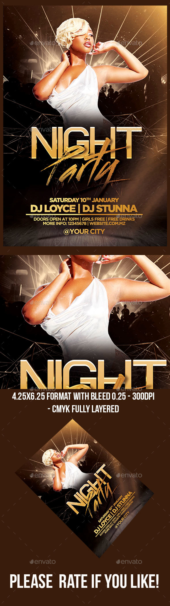 Night Party Flyer Template - Print Templates