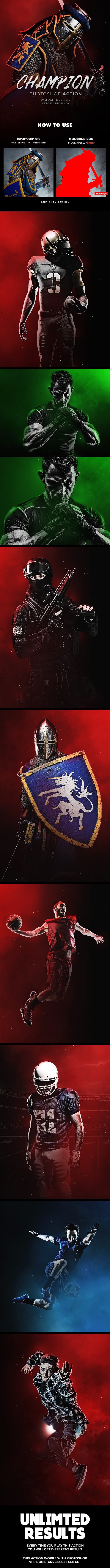 Champion Photoshop Action - Photo Effects Actions