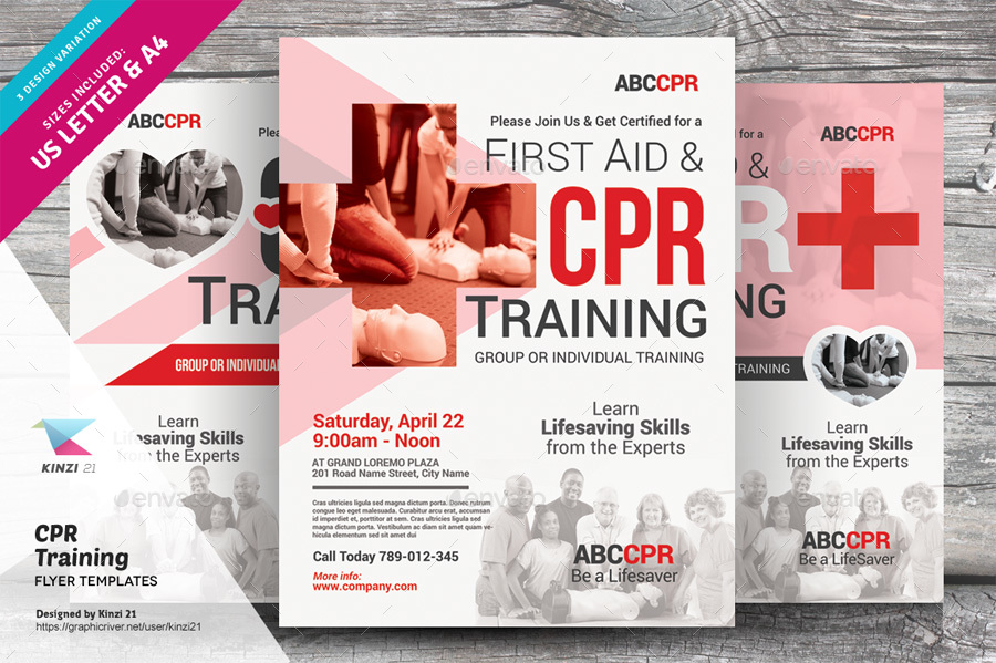 first aid training flyer