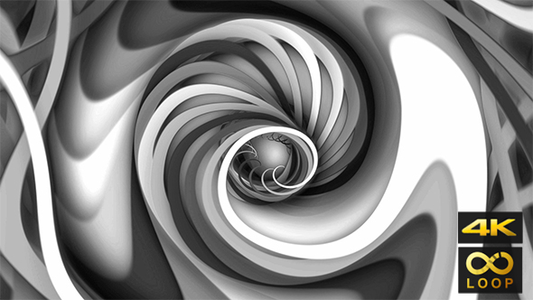 3D Layers Abstract Spiral B&W