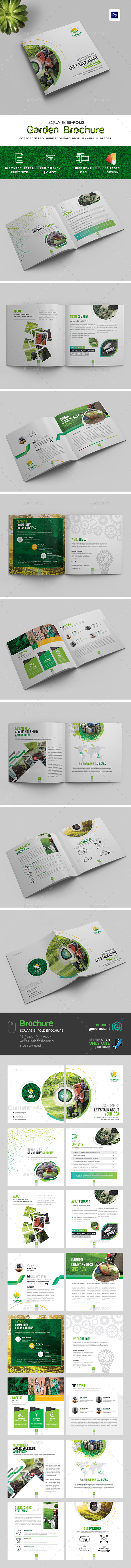 Garden Square Bi-Fold Brochure - Brochures Print Templates
