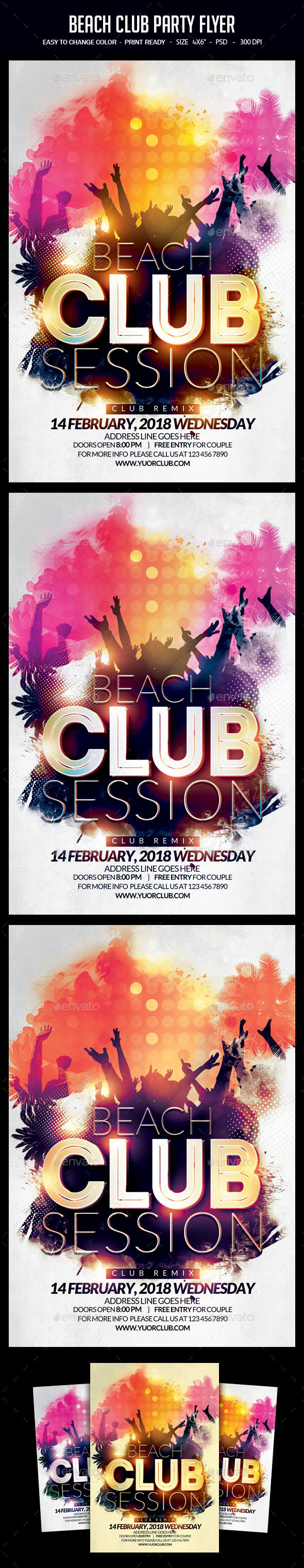 Beach Club Party Flyer - Clubs & Parties Events