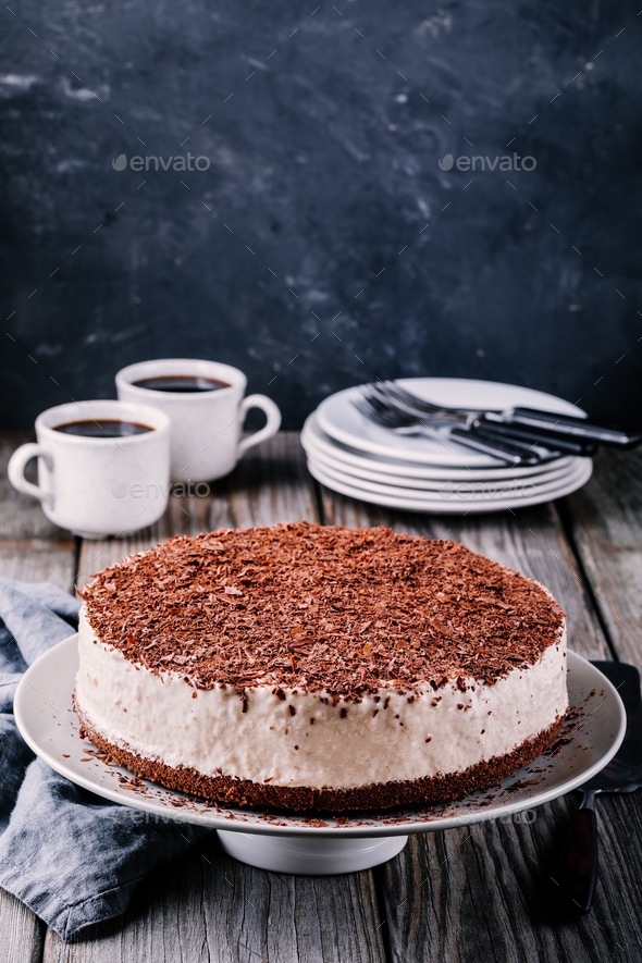 Cold chocolate cheesecake on a plate Stock Photo by nblxer | PhotoDune