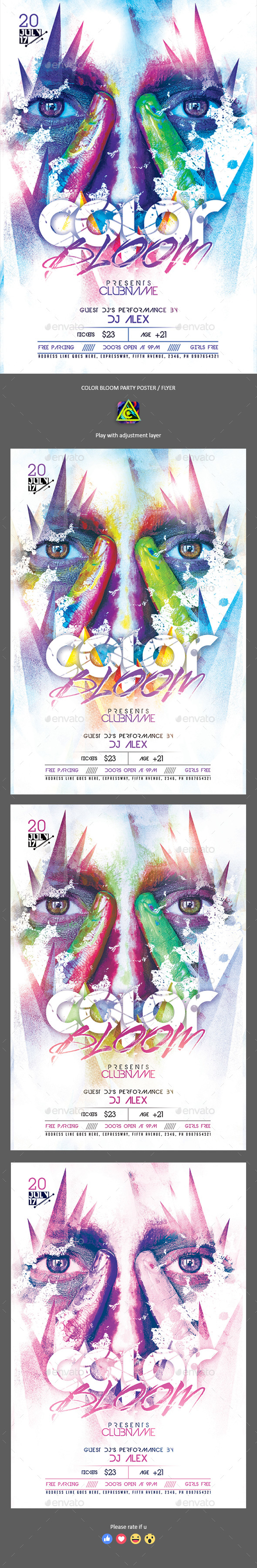 Color Bloom Poster / Flyer - Clubs & Parties Events