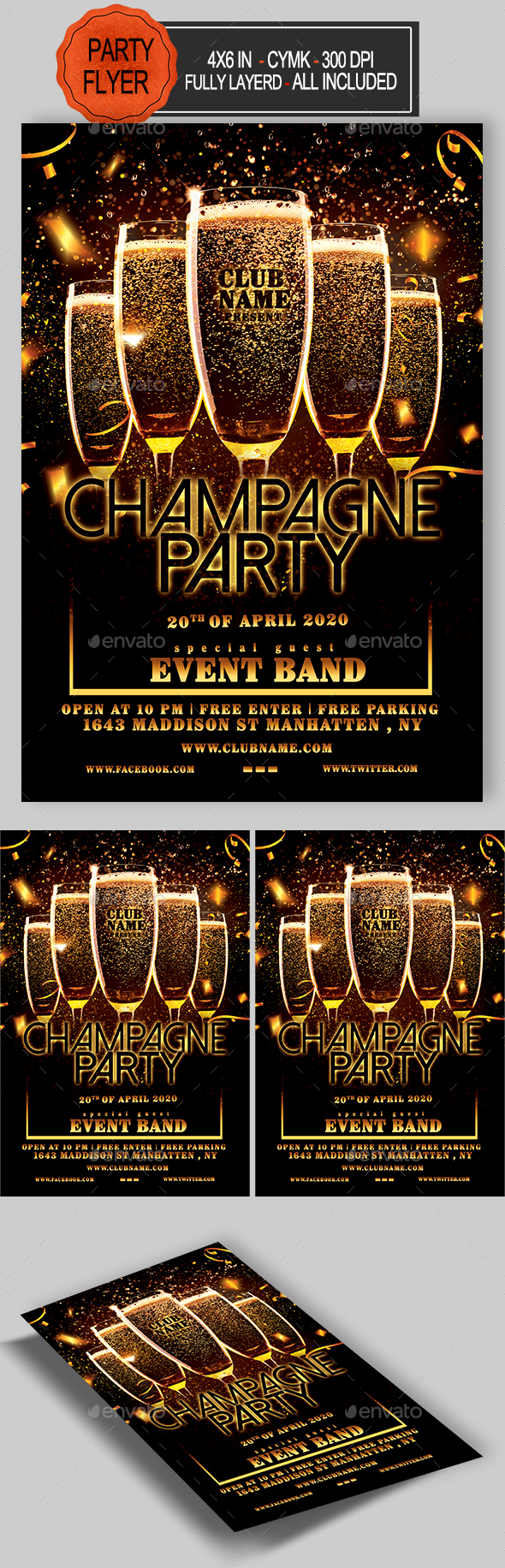Champagne Party Flyer - Clubs & Parties Events