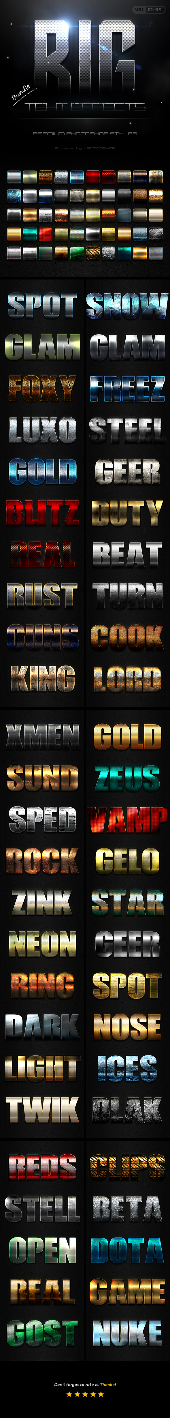 50 Bold Text Effects Bundle - Text Effects Styles