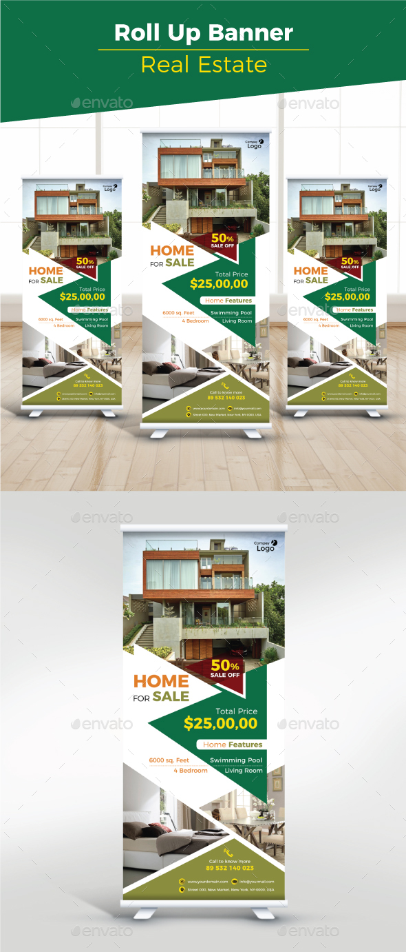 Real Estate Roll Up Banner - Signage Print Templates