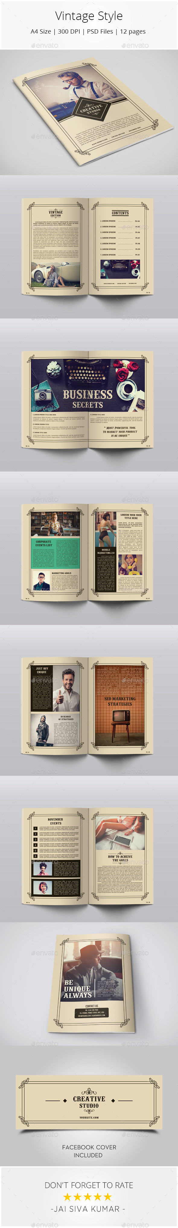 Vintage Style Newsletter - Newsletters Print Templates