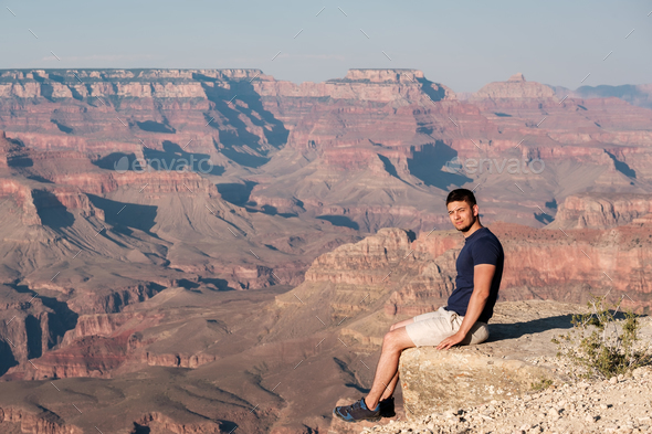 Tourist at Grand Canyon Stock Photo by haveseen | PhotoDune