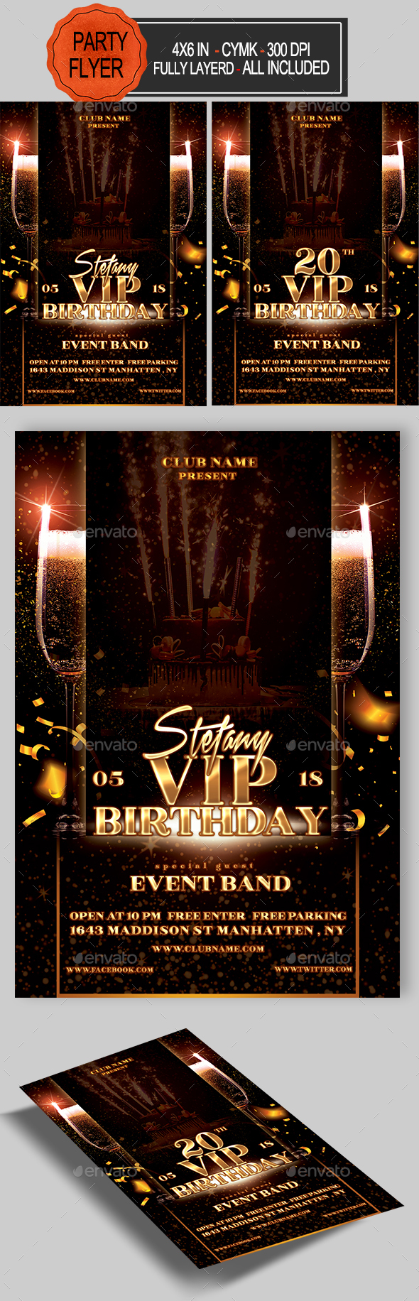 VIP Birthday Flyer - Clubs & Parties Events