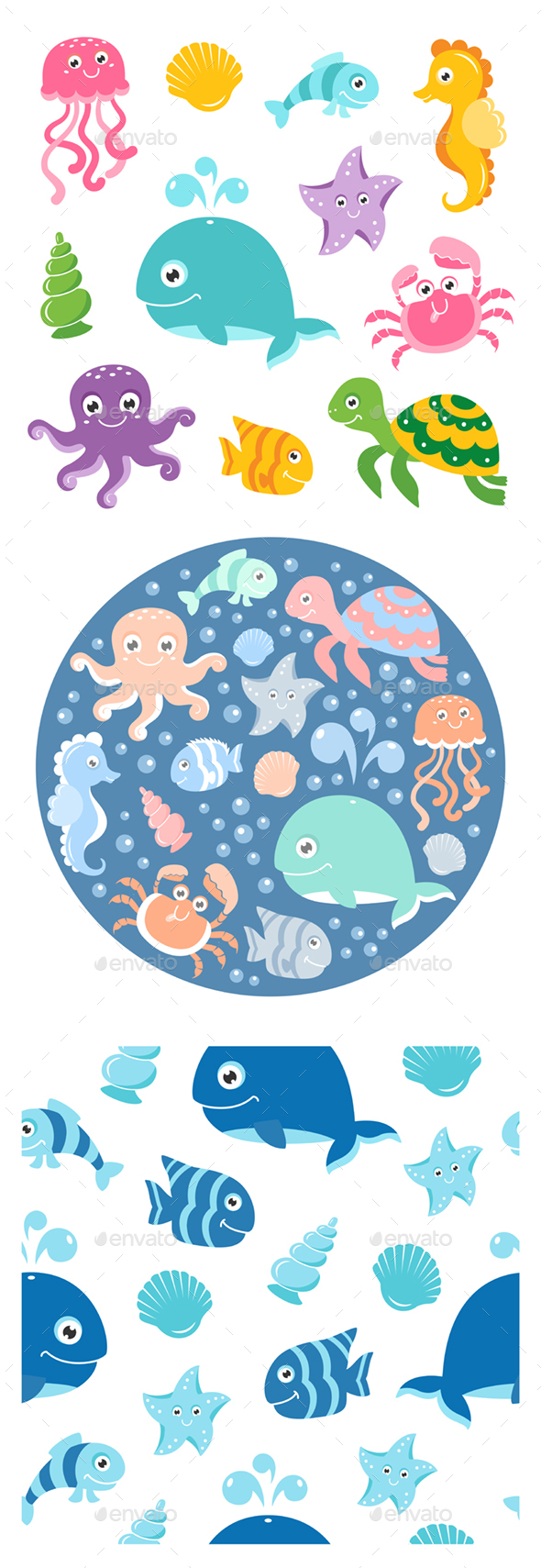 Sea Animals Set - Animals Characters