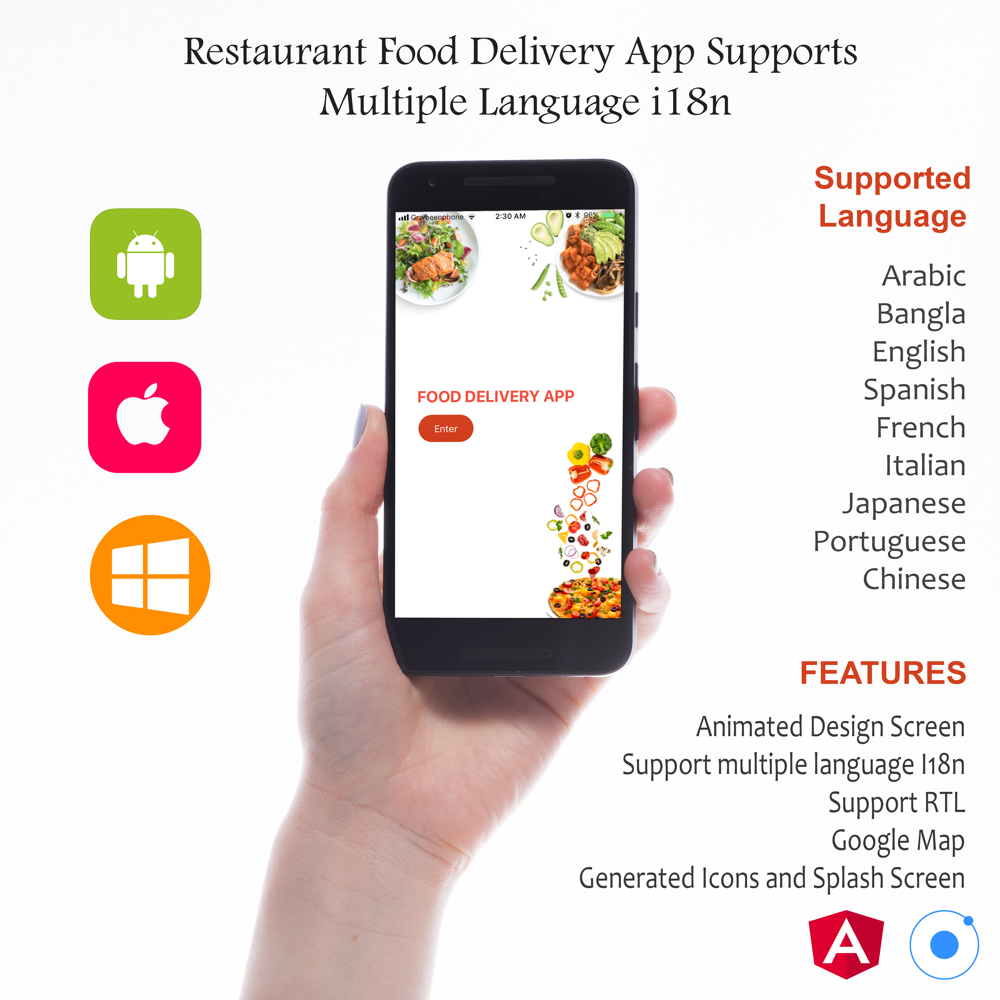 Restaurant Food Delivery Template UI App Supports Multiple Language i18n - 3