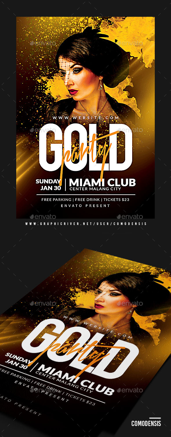 Black Gold Party Flyer - Clubs & Parties Events