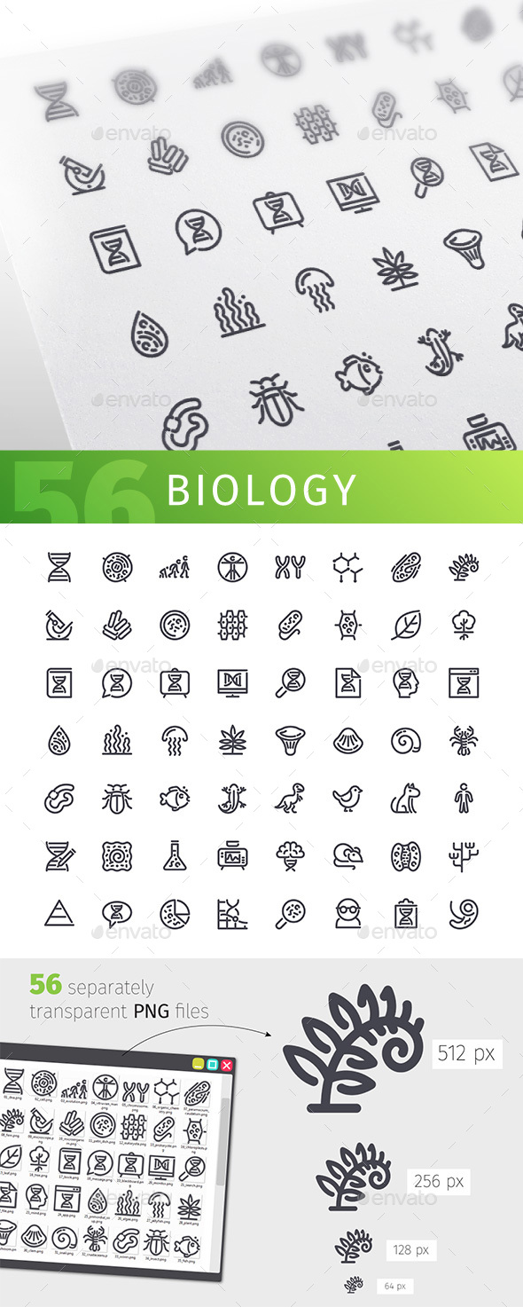 Biology Line Icons Set - Technology Icons