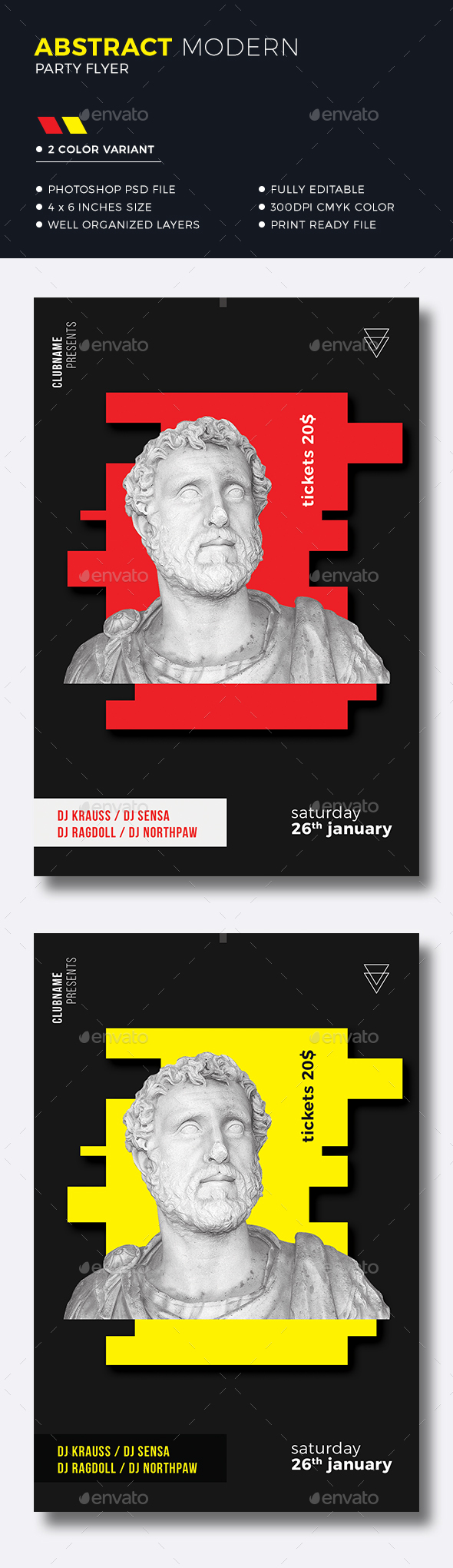 Minimal Abstract Flyer - Clubs & Parties Events