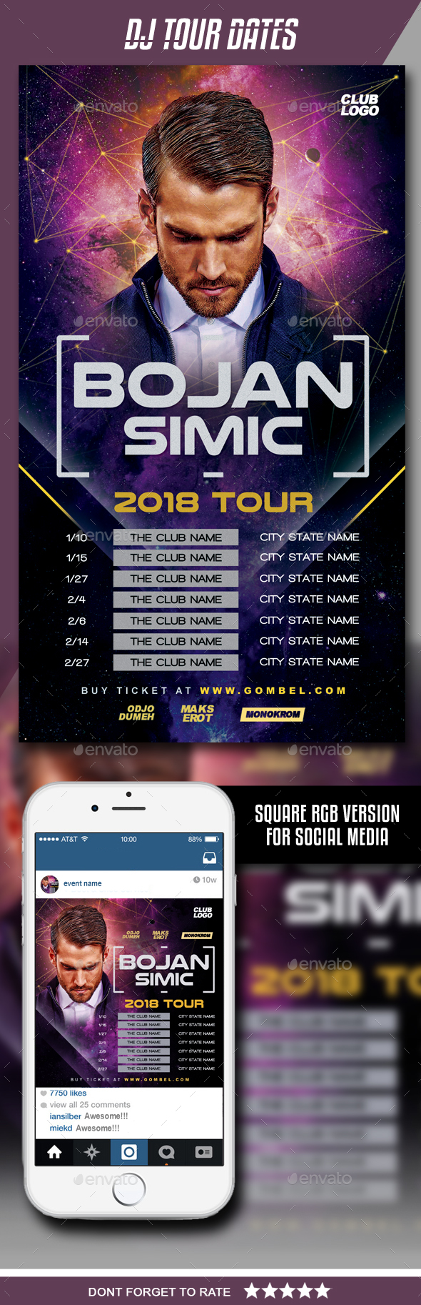 DJ Tour Dates Flyer - Clubs & Parties Events
