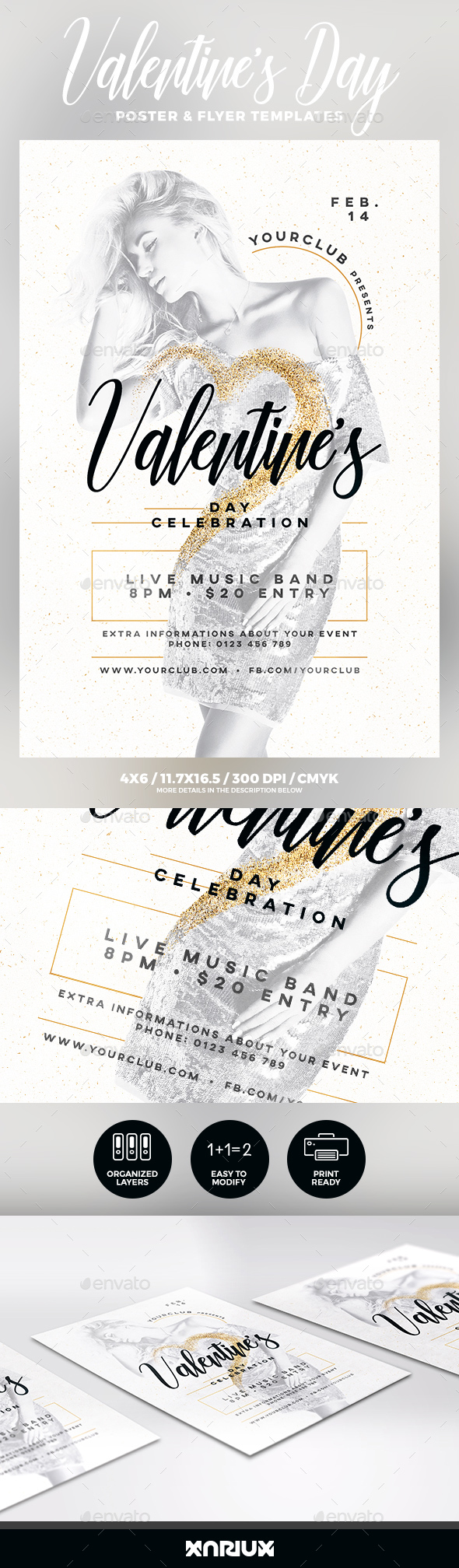 Valentine's Day Party Flyer & Poster - Events Flyers