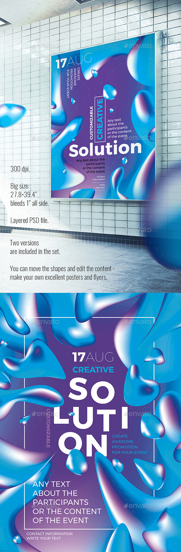 Abstract Liquid Poster (Flyer) for any Event - Posters Print