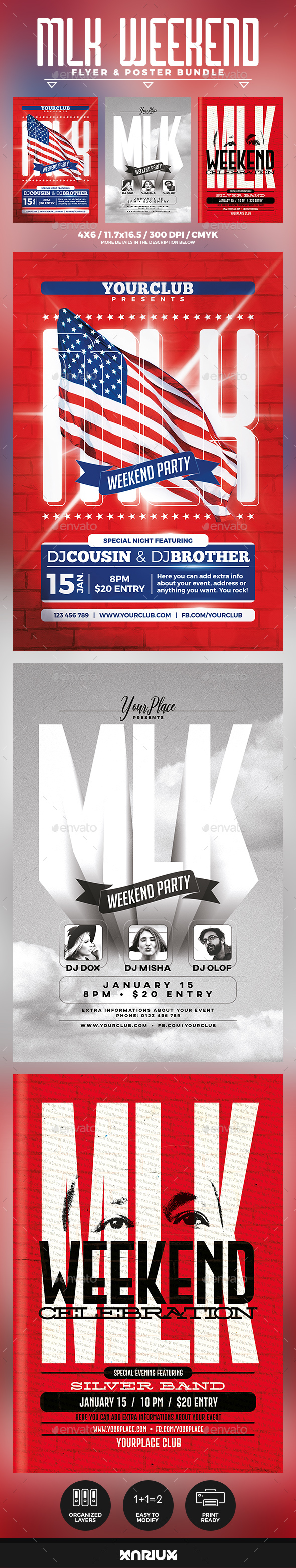 MLK Flyer & Poster Bundle - Holidays Events