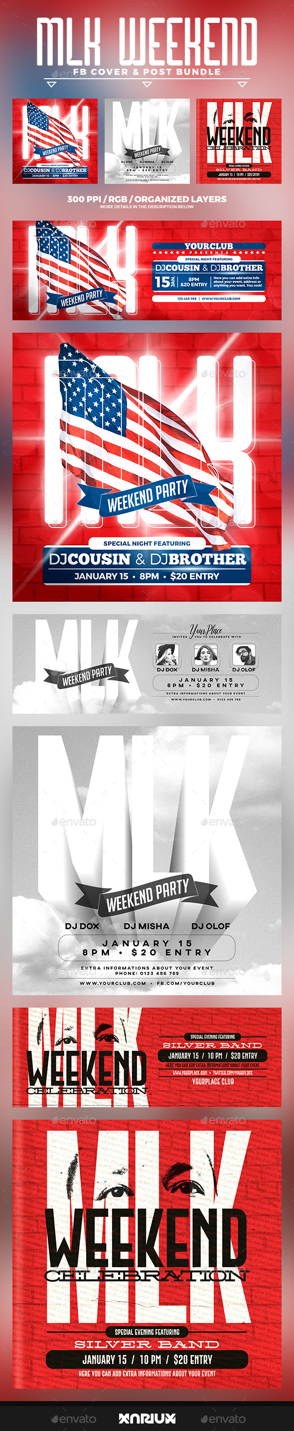 MLK Facebook Cover Bundle - Social Media Web Elements