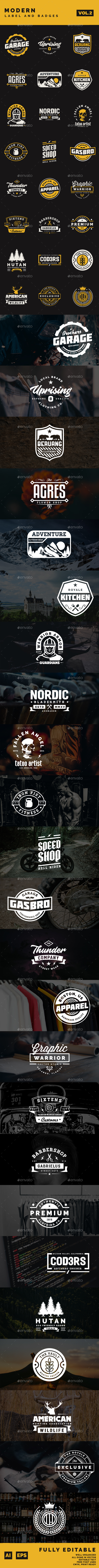 Modern Labels and Badges Vol 2 - Badges & Stickers Web Elements