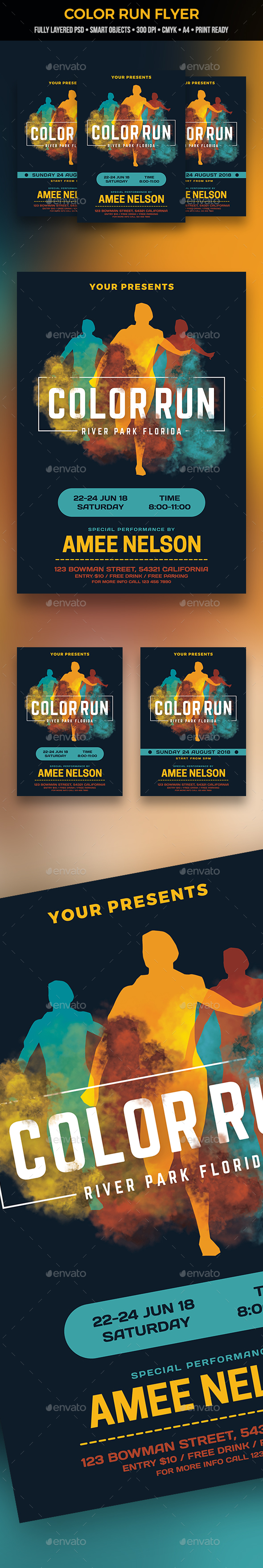 Color Run Flyer - Sports Events