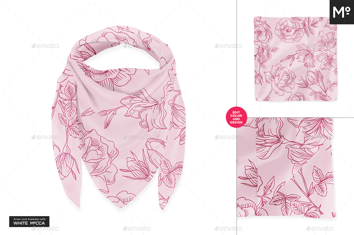 Silk Square Scarf Mock-ups Set by Mocca2Go | GraphicRiver