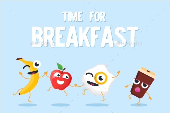 Time for Breakfast - Modern Vector Colorful - Miscellaneous Characters