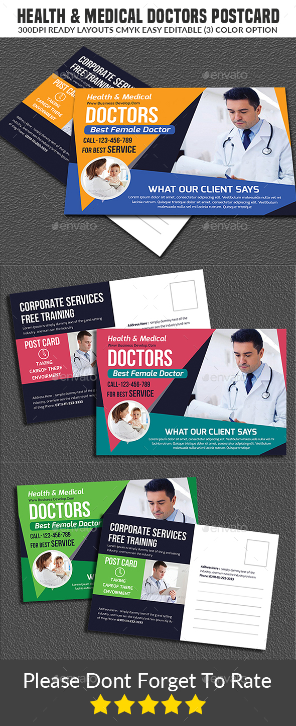 health & medical doctors postcard - Cards & Invites Print Templates