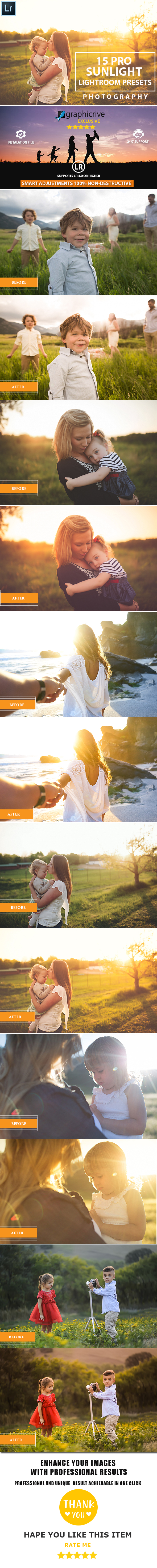 15 Pro Sunlight Lightroom Presets - Lightroom Presets Add-ons