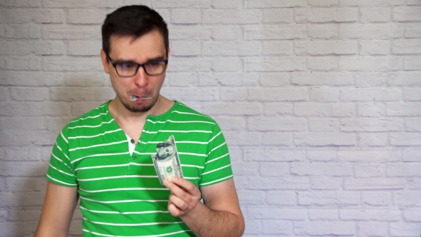 Funny Man Eating Money alt