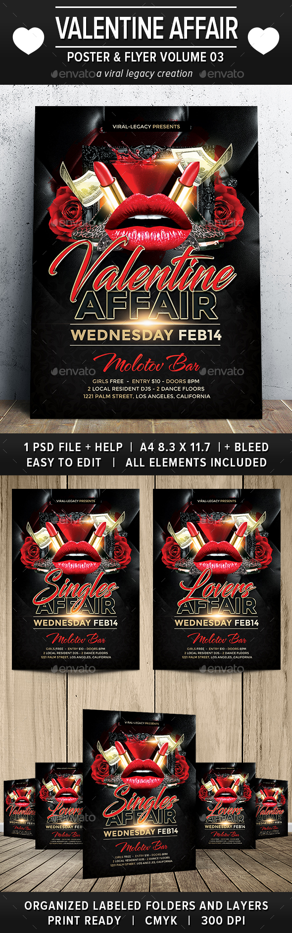 Valentine Affair Poster / Flyer V03 - Flyers Print Templates