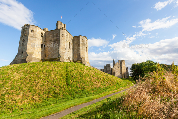Warkworth Castle in England - Stock Photo - Images