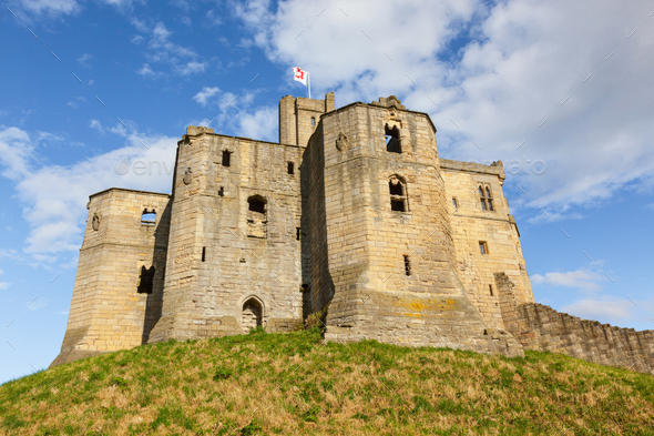 Warkworth Castle in England - Stock Photo - Images