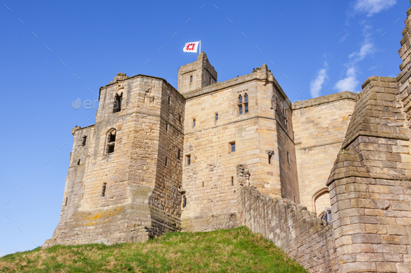Warkworth Castle in England - Stock Photo - Images