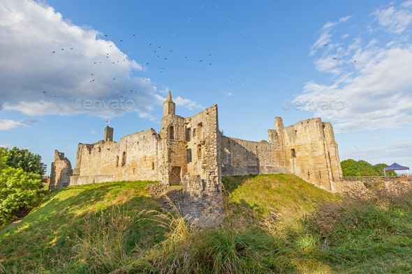 Warkworth Castle in England - Stock Photo - Images