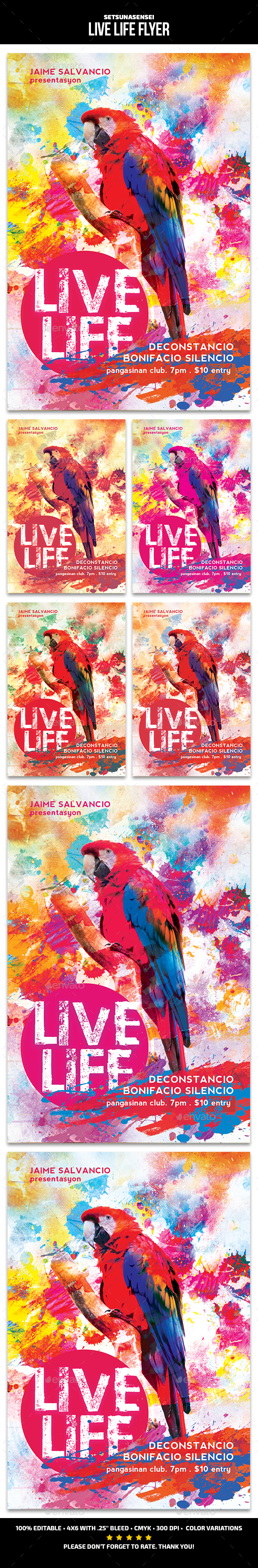 Live Life Flyer - Events Flyers