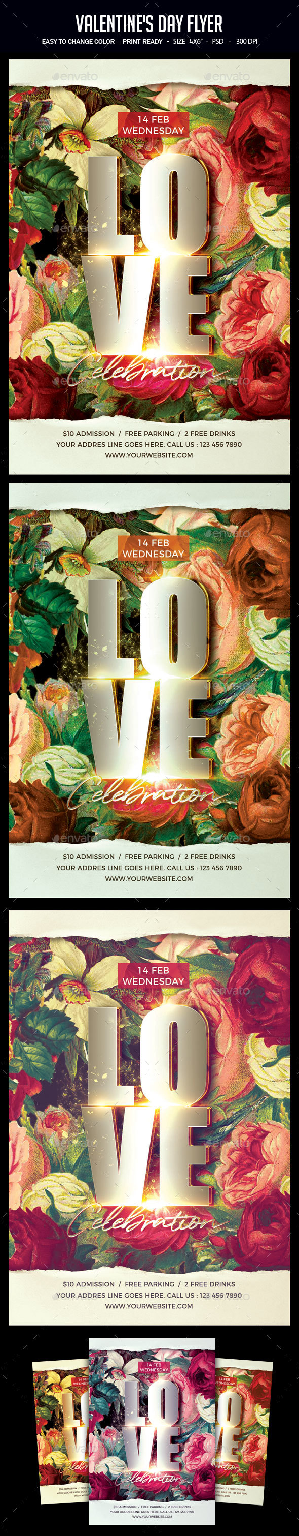 Valentine's Day Flyer - Clubs & Parties Events