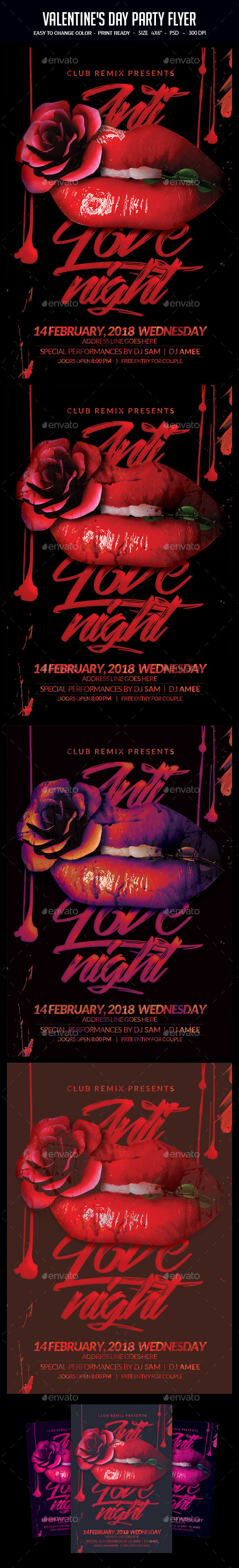 Valentine's Day Party Flyer - Clubs & Parties Events