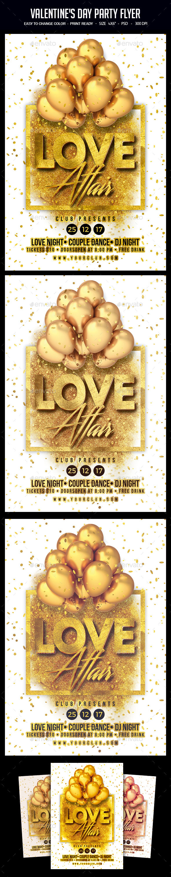 Valentine's Day Party Flyer - Clubs & Parties Events