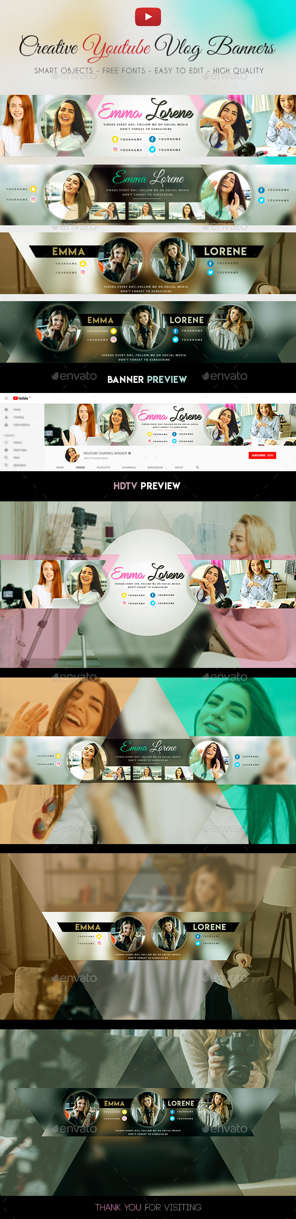 Creative Vlog YouTube Banner - YouTube Social Media