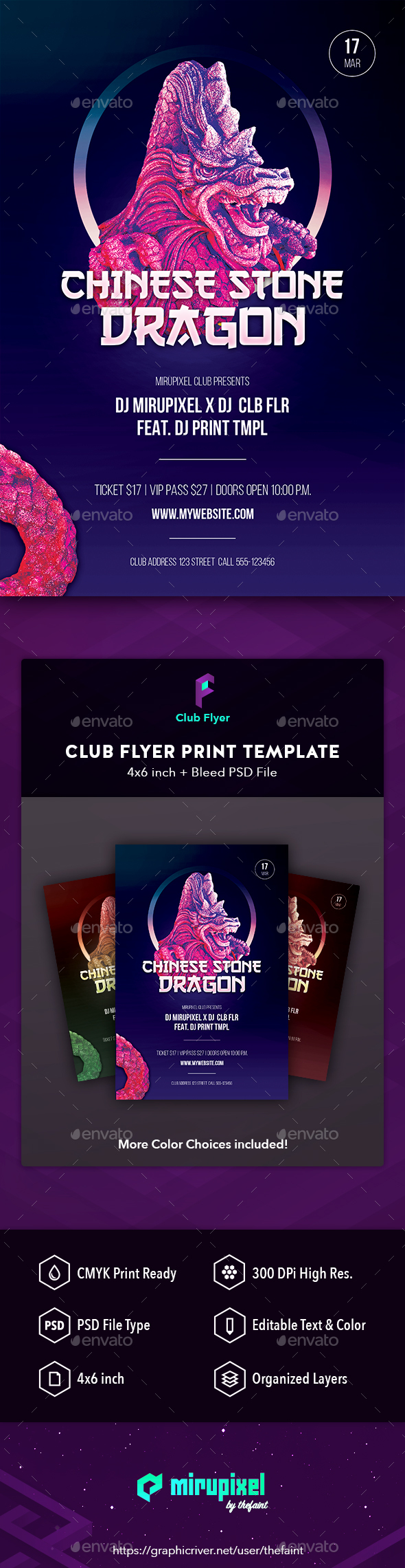 Club Flyer: Chinese Stone Dragon - Clubs & Parties Events