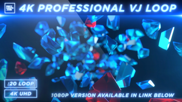4K Diamond Glass Gem Shards - Professional VJ Background Loop alt
