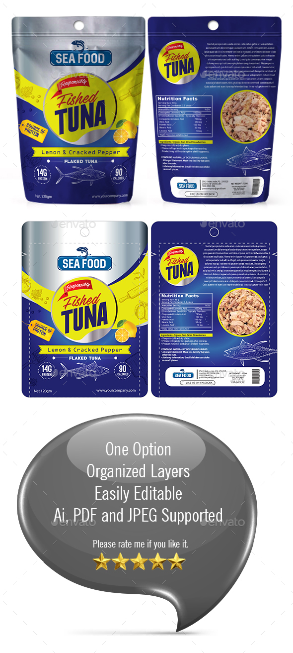 Sea food Packaging Template - Packaging Print Templates