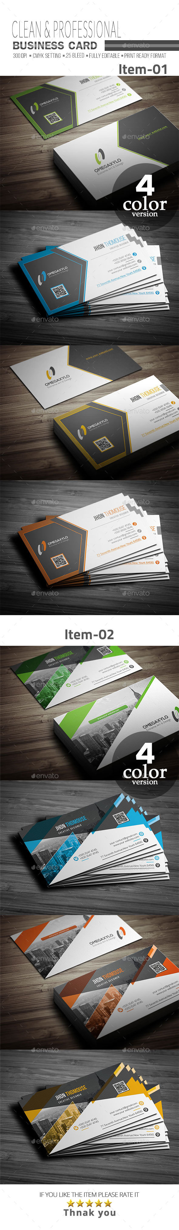 Business Card Bundle 2 In 1 - Corporate Business Cards