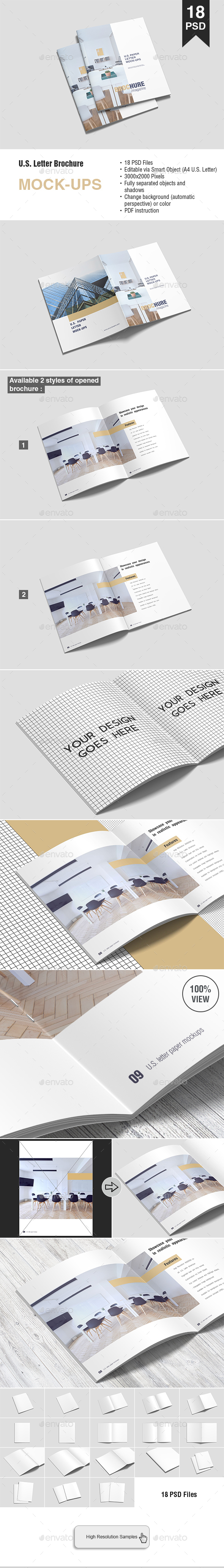 US Letter Brochure Mockup - Brochures Print